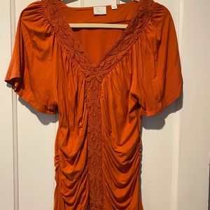 Anthropologie orange top L